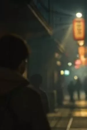 午夜天堂主推竖版海报《雾港夜航》夜雾中的码头与引航灯