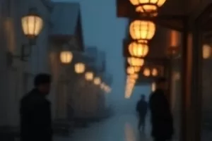 《拾光旅人》封面，背着旧相机走过石板路的旅人
